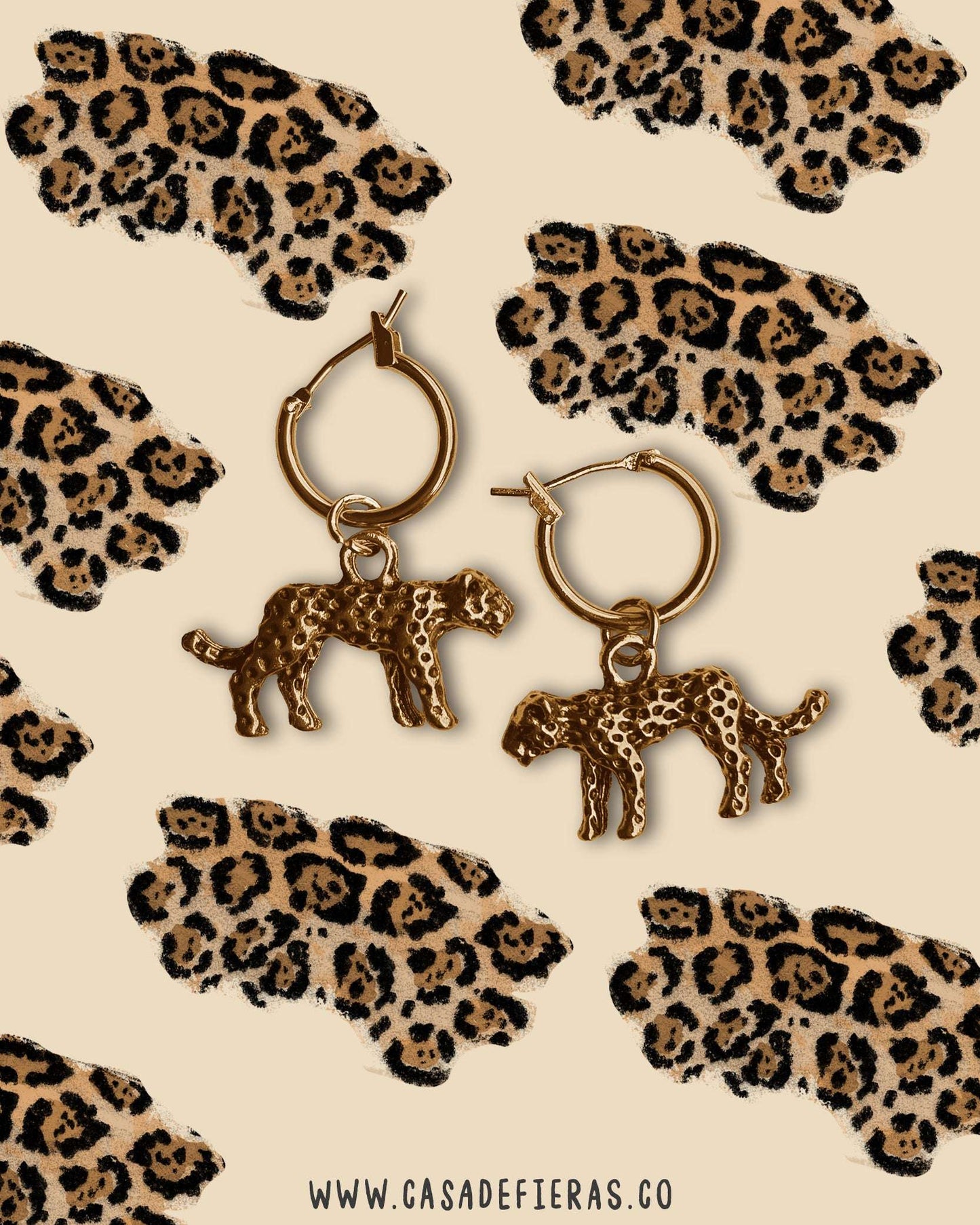 Aretes candonga mini jaguar | Casa de Fieras
