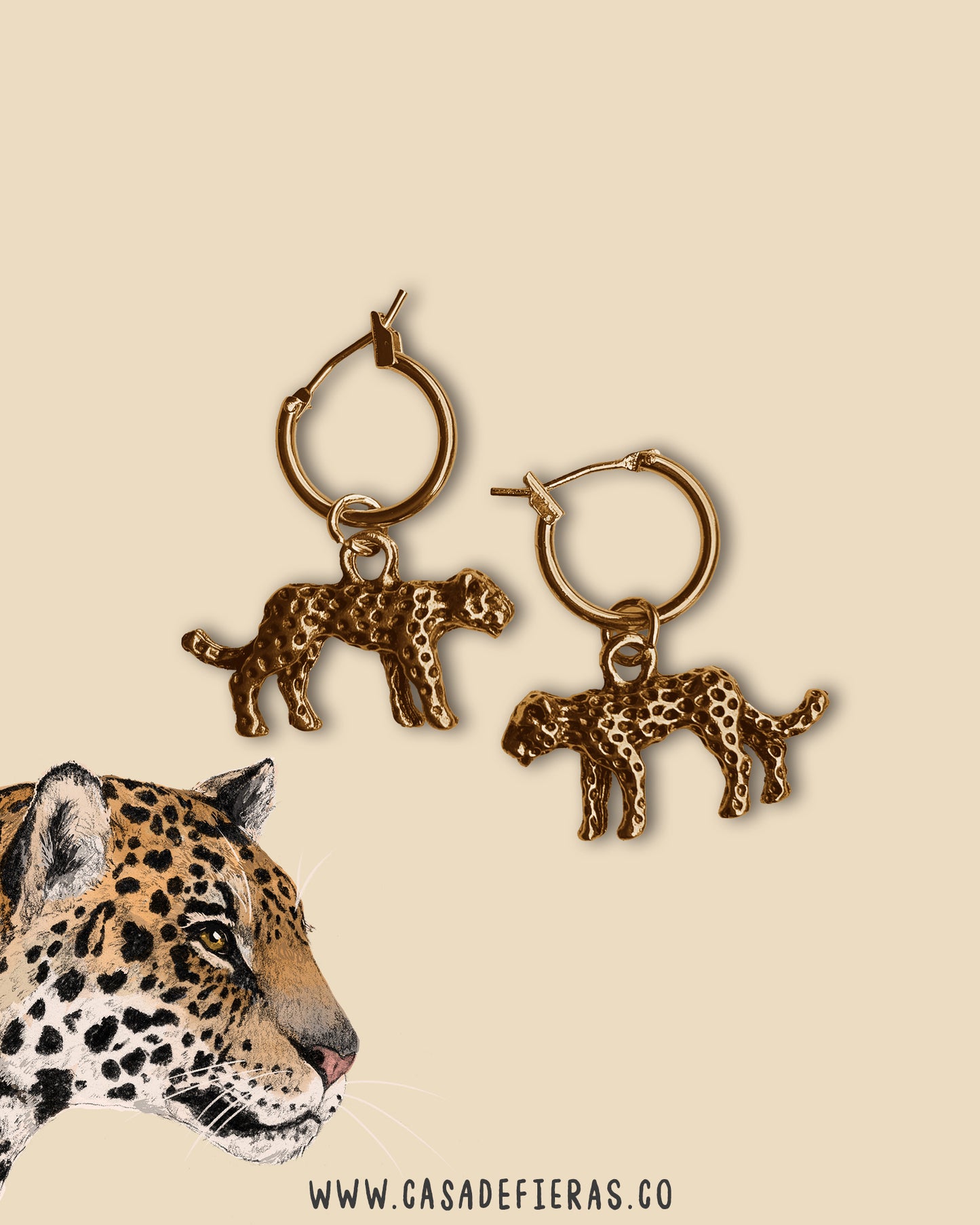 Aretes candonga mini jaguar