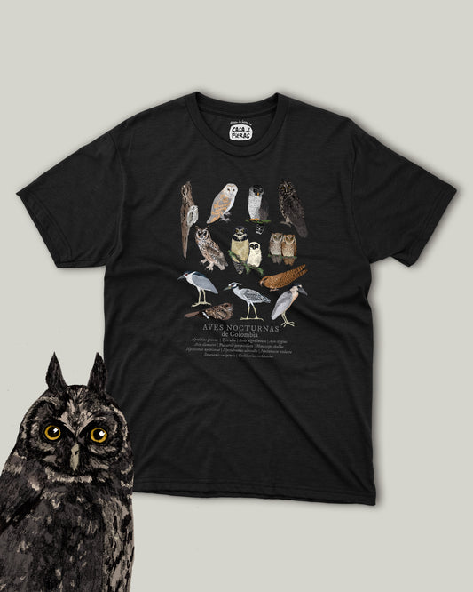 Camiseta Aves nocturnas de Colombia
