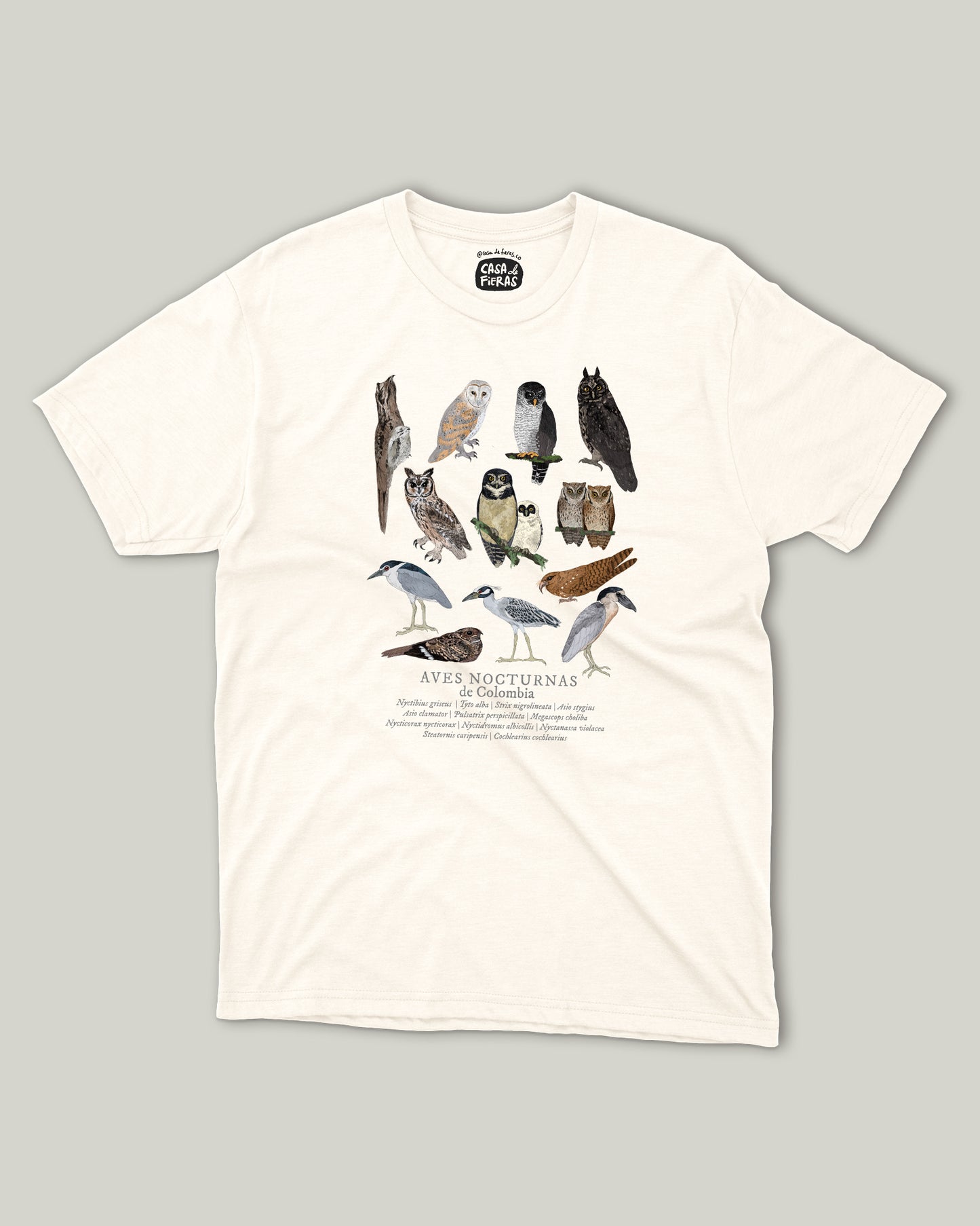 Camiseta Aves nocturnas de Colombia