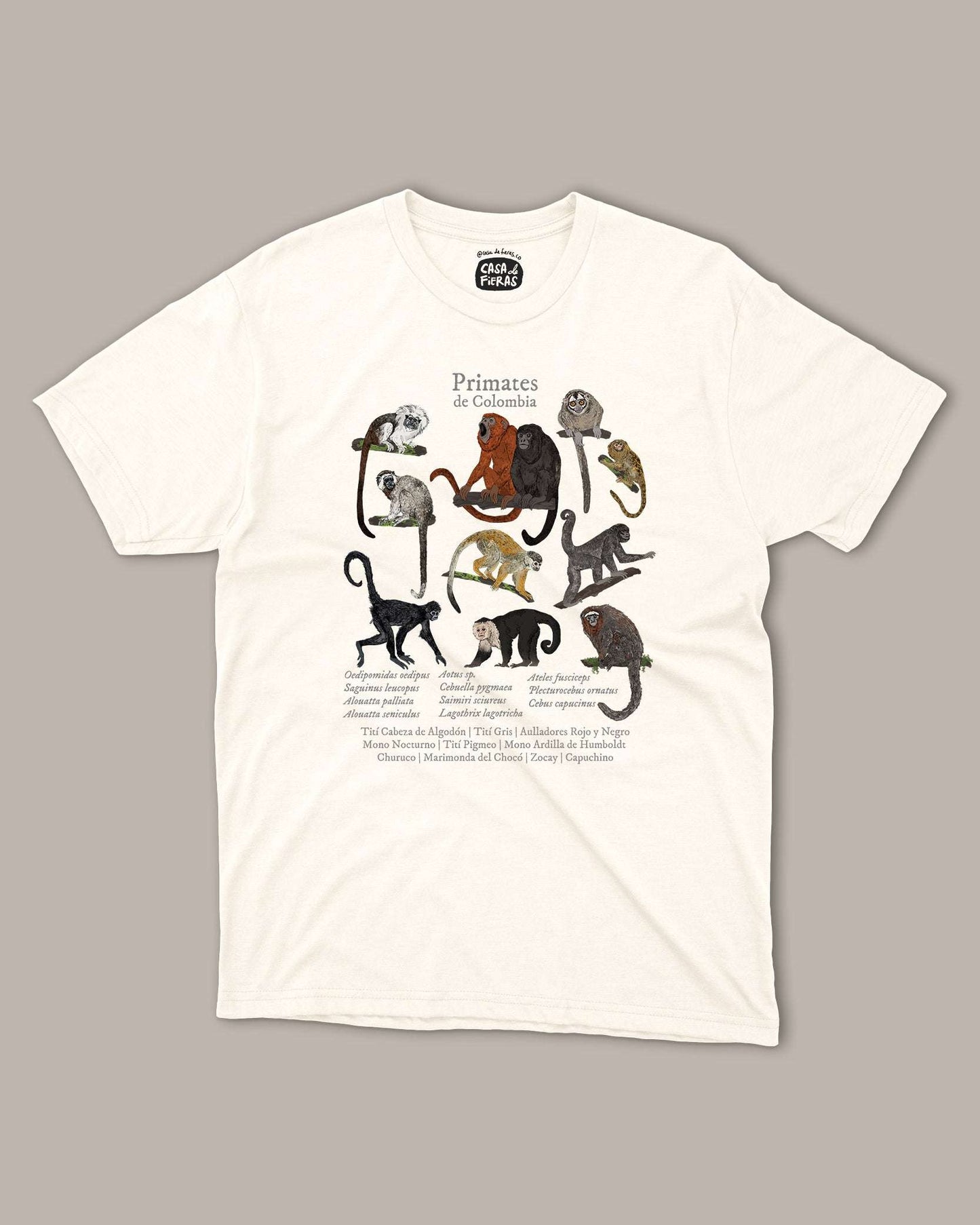 Camiseta Primates de Colombia | Casa de Fieras
