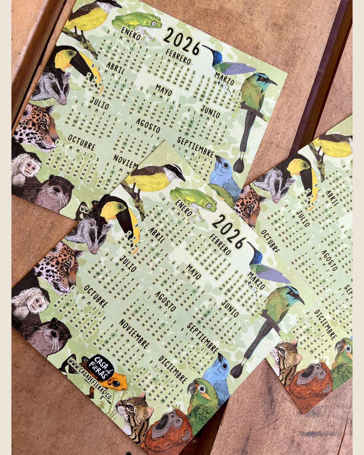 Calendario 2026 mini imantado | Casa de Fieras