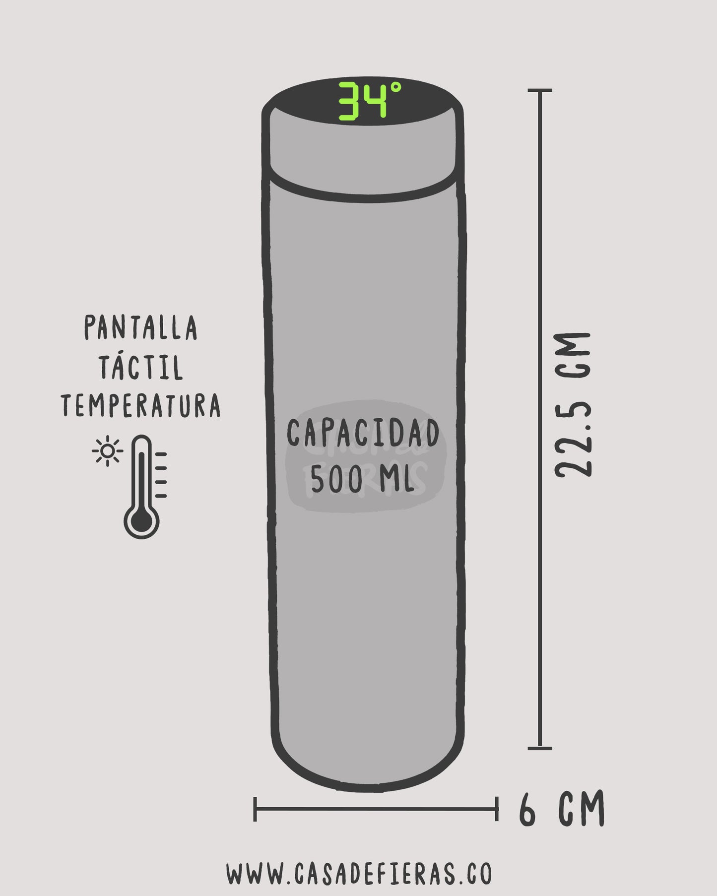 Termo acero inoxidable Chuchas de Colombia