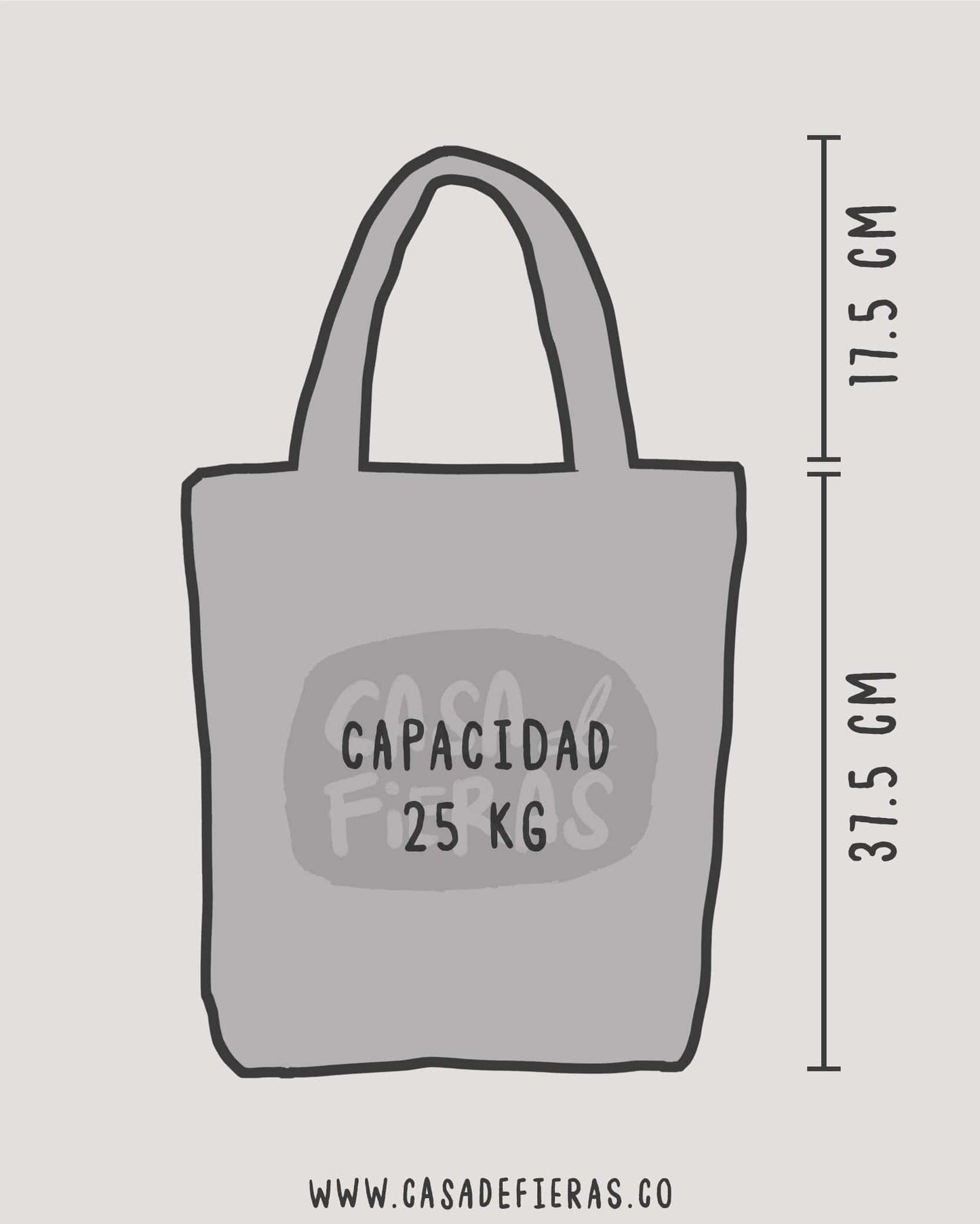 Tote Bag Fauna de Río de Colombia | 100% Algodón | Crudo | Casa de Fieras