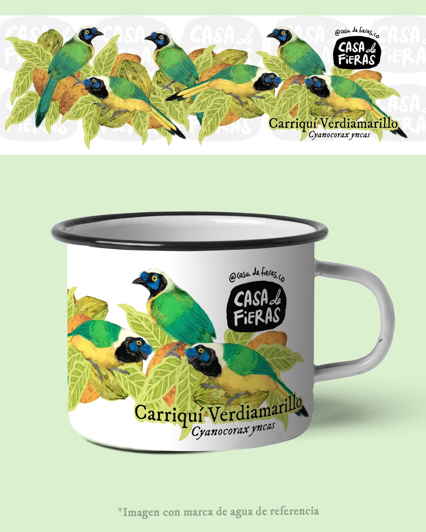 Mug de peltre Carriquí verdiamarillo