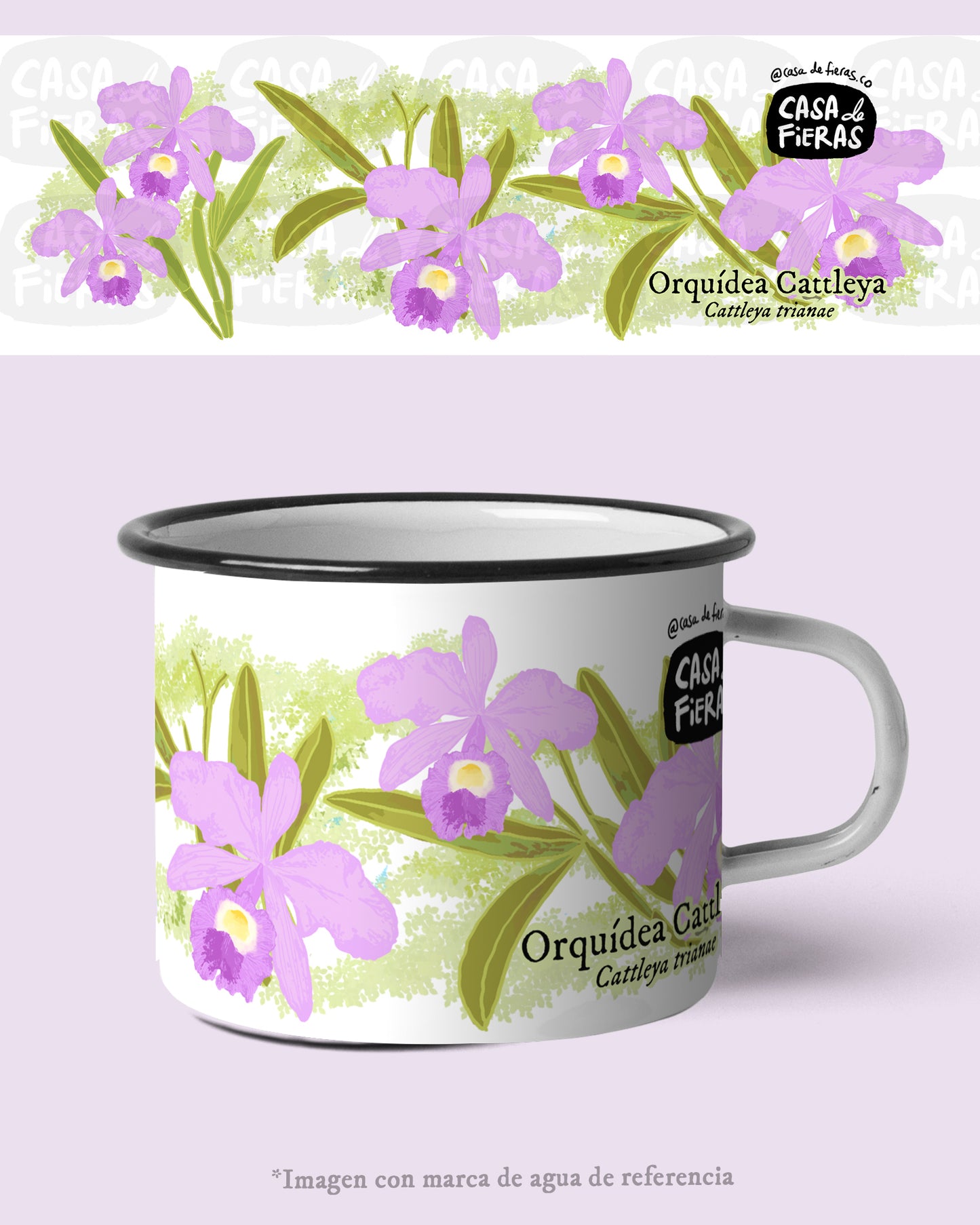 Mug de peltre Orquídea Cattleya