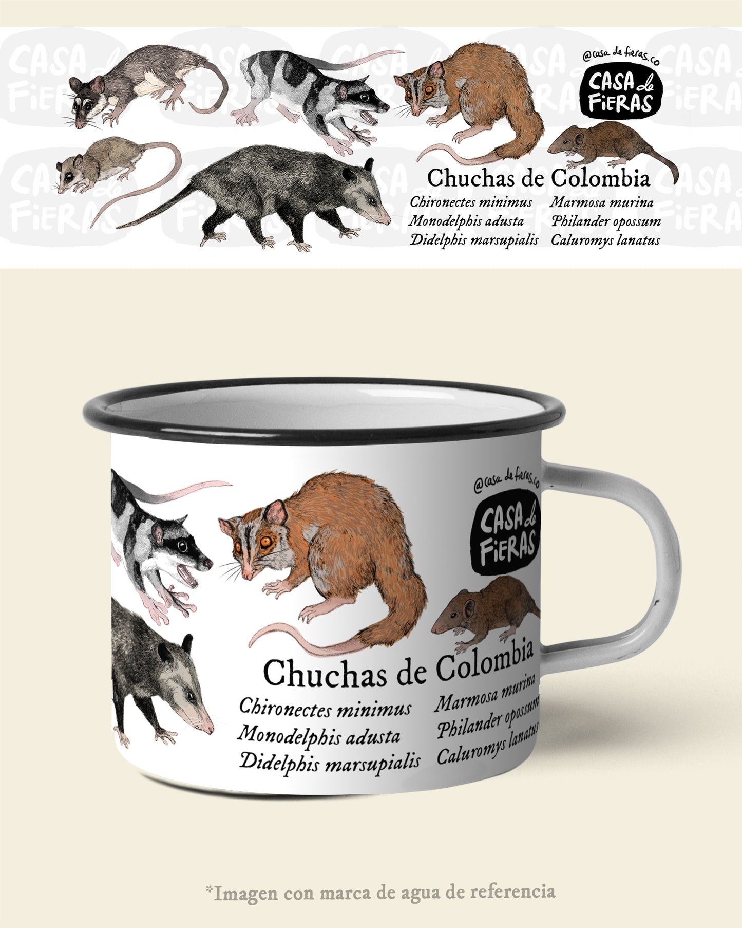 Mug de peltre Chuchas de Colombia