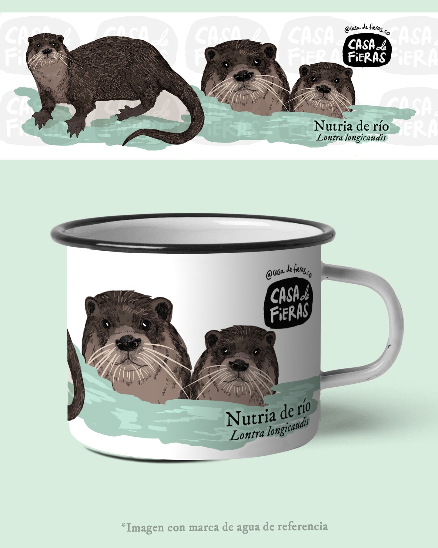 Mug de peltre Nutria de río