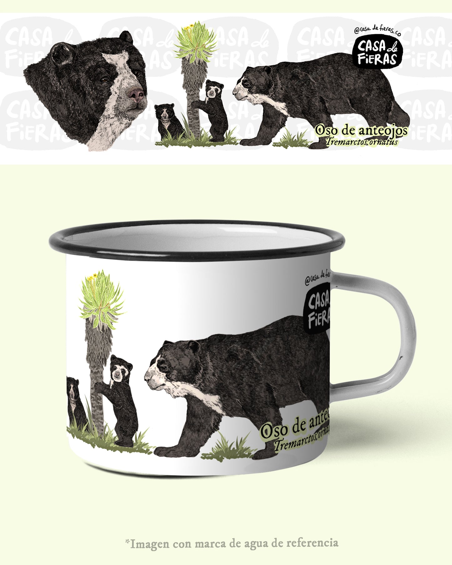 Mug de peltre Oso de Anteojos