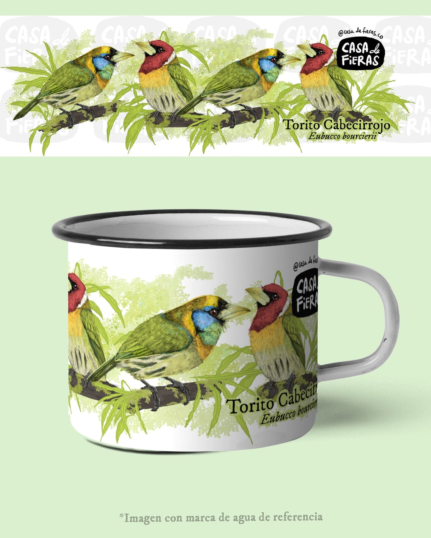 Mug de peltre Torito cabecirrojo