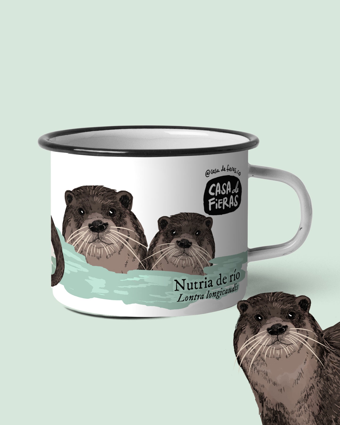 Mug de peltre Nutria de río