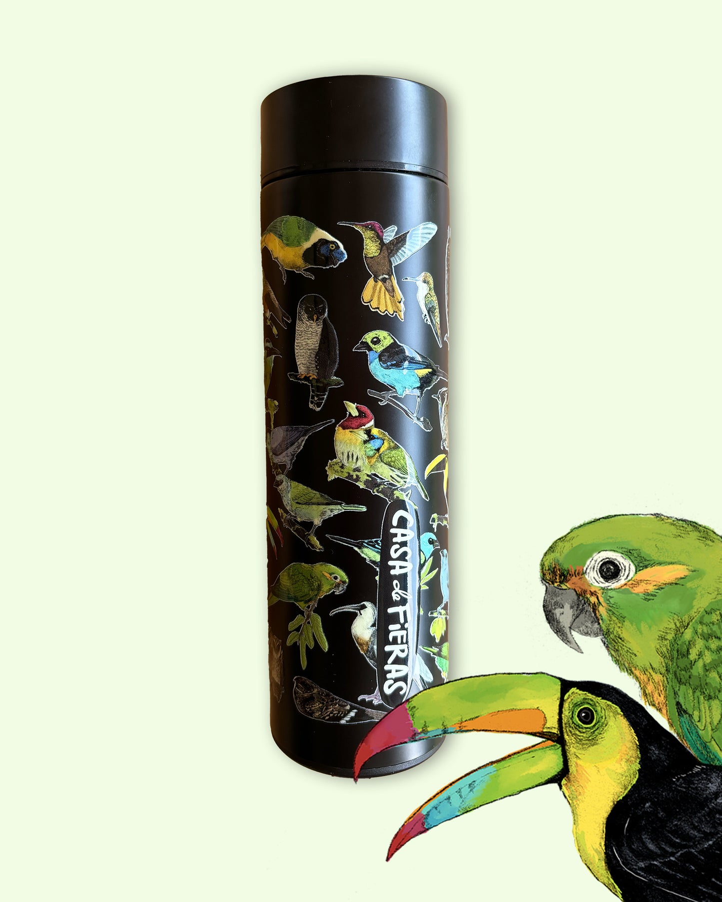 Termo acero inoxidable Aves de Colombia