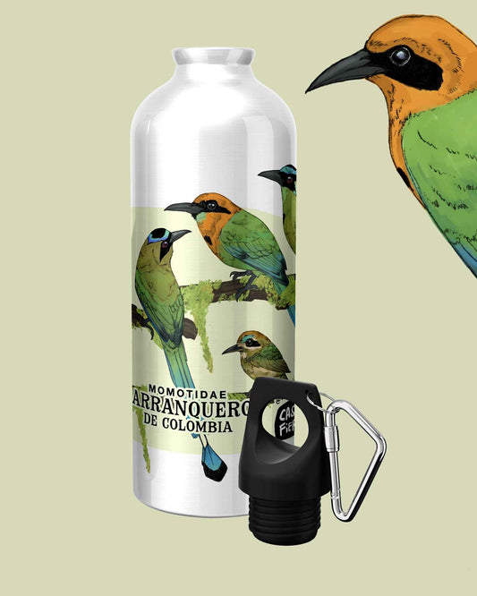 Botella Barranqueros | Caramañola de rosca en metal | Fauna Colombiana