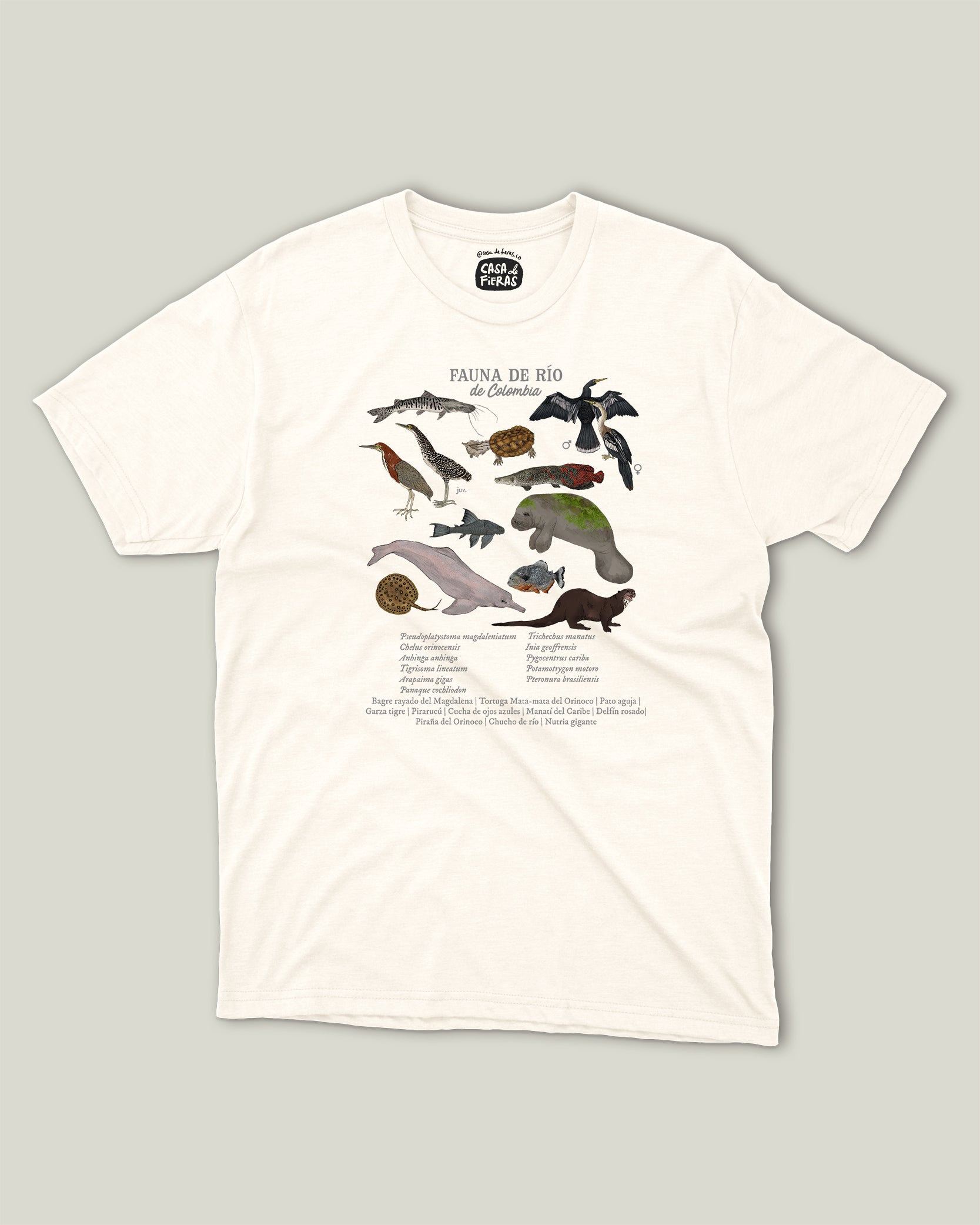 Camiseta Fauna de Río de Colombia | Casa de Fieras