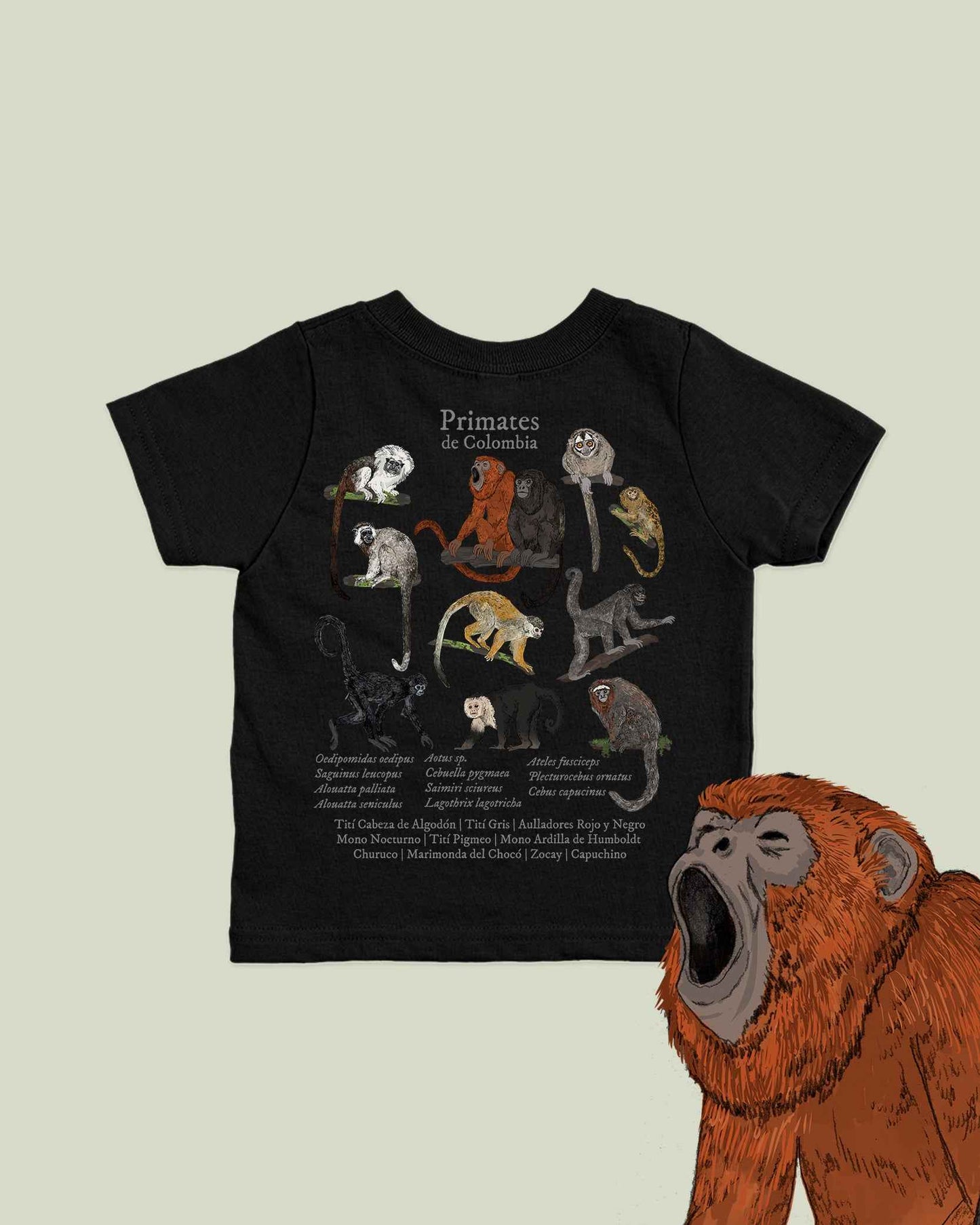 Camiseta Niños | Primates de Colombia | Fauna Colombiana