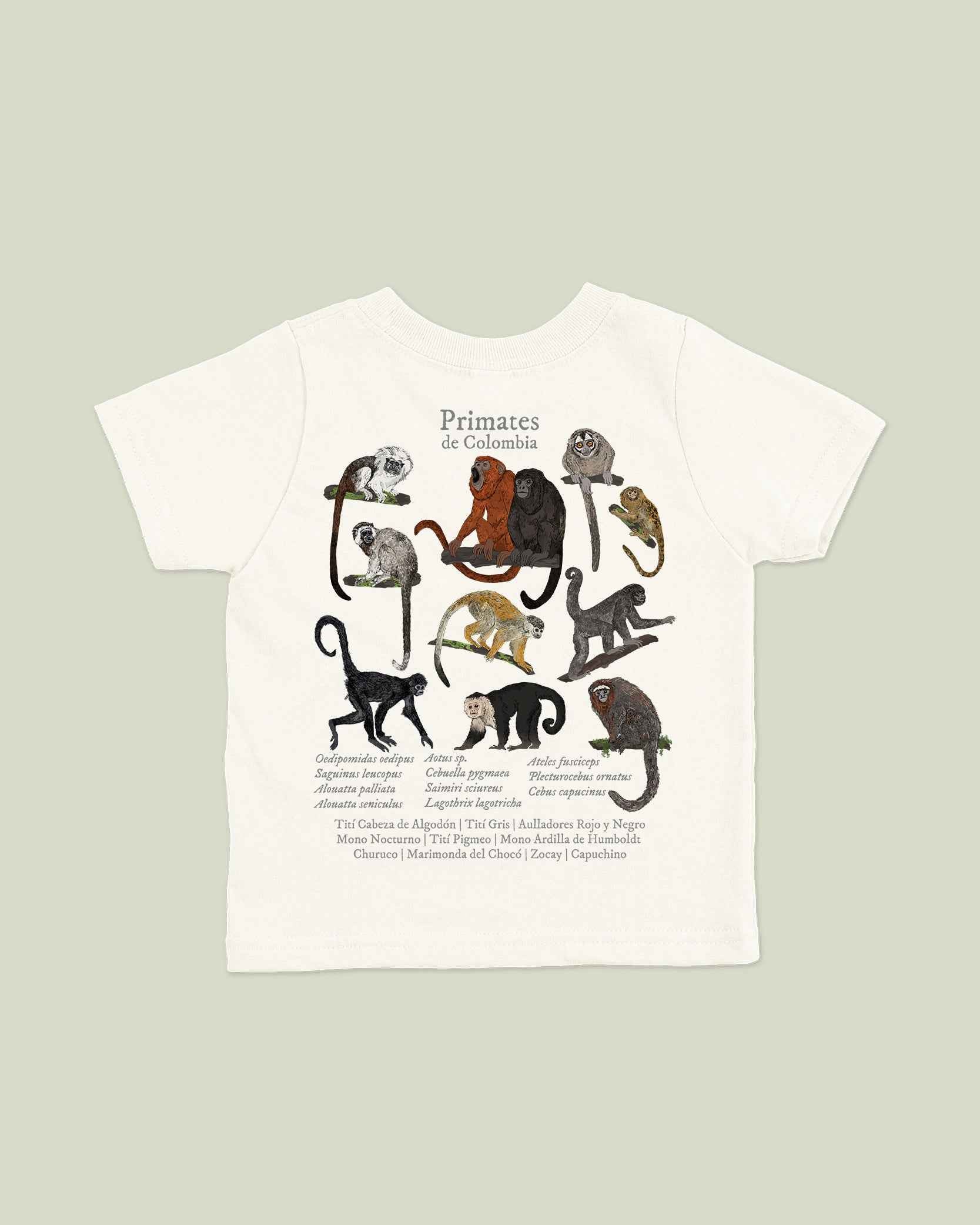 Camiseta Niños | Primates de Colombia | Fauna Colombiana