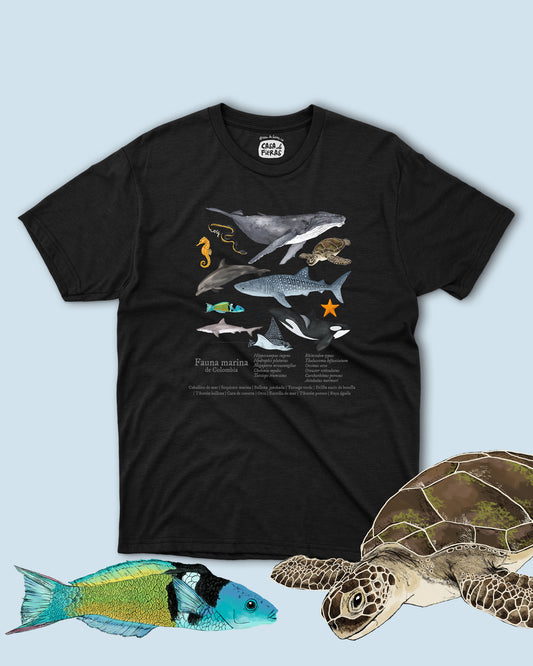 Camiseta Fauna marina de Colombia | Casa de Fieras