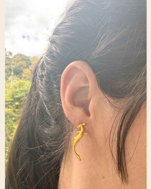 Aretes Tiburón Martillo dorados
