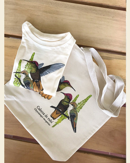 Tote Bag Colibrí Cabeza de rubí