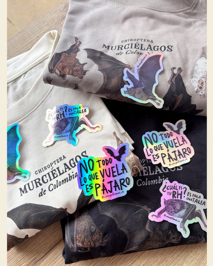 Stickers holográficos Murciélagos | Pack X3