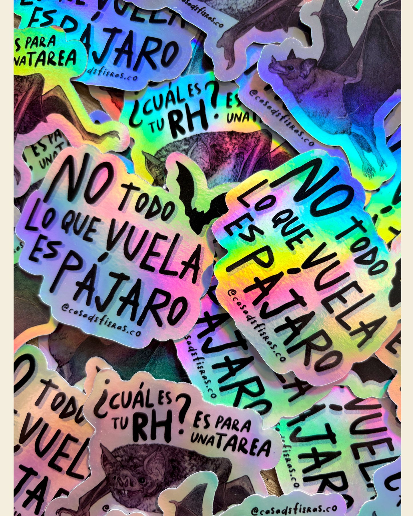 Stickers holográficos Murciélagos | Pack X3