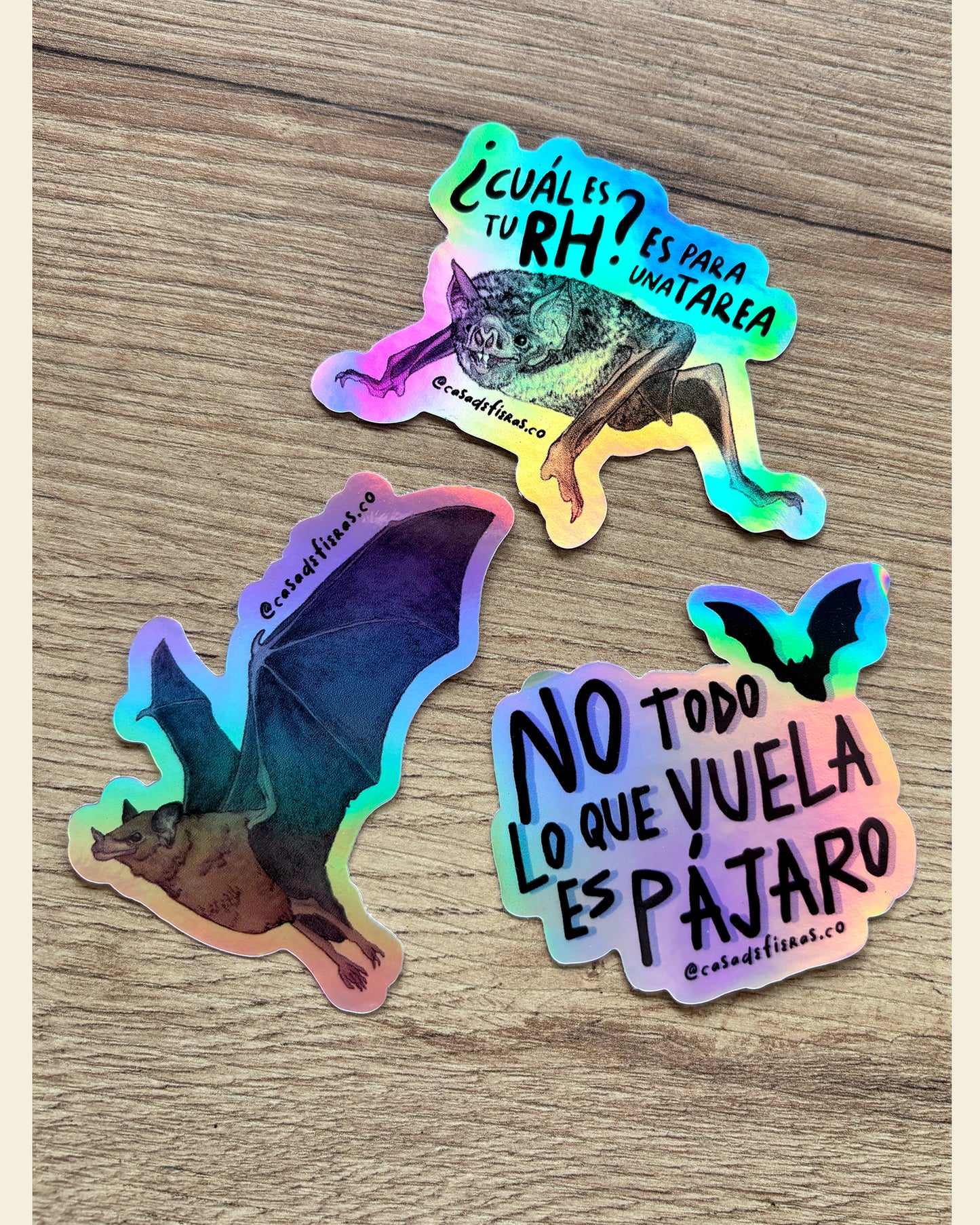 Stickers holográficos Murciélagos | Pack X3