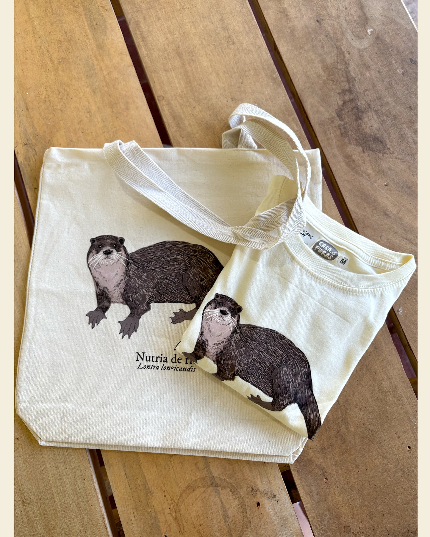 Tote Bag Nutria de Río de Colombia | 100% Algodón | Crudo | Casa de Fieras