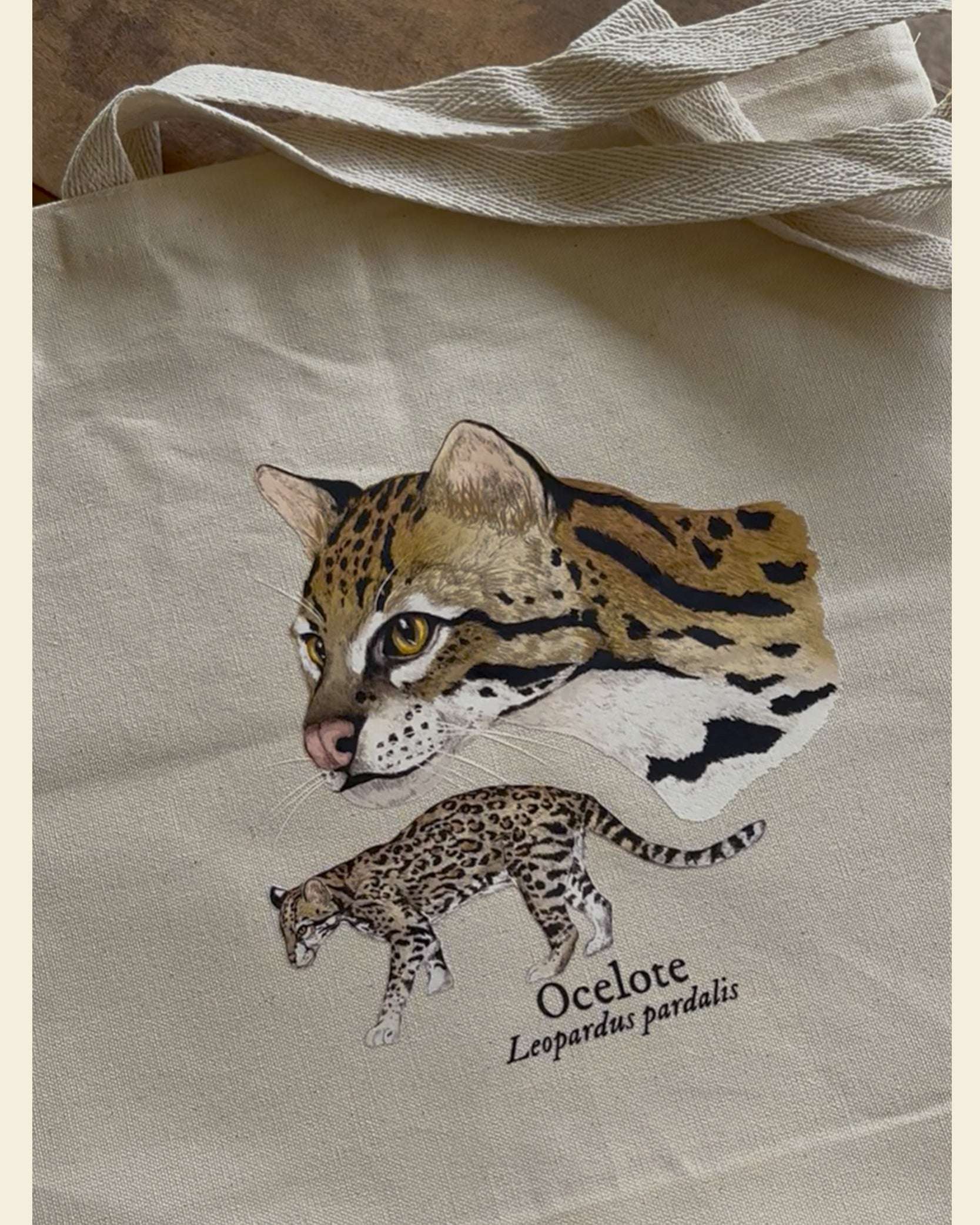 Tote Bag Ocelote de Colombia | 100% Algodón | Crudo | Casa de Fieras