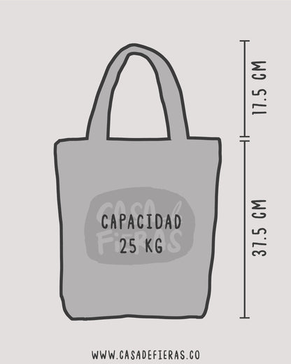Tote Bag Carriquí Verdiamarillo de Colombia | 100% Algodón | Crudo | Casa de Fieras