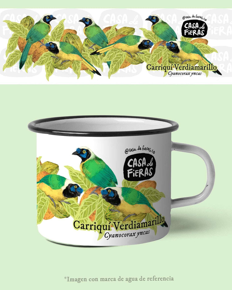 Mug de peltre Carriquí verdiamarillo | Casa de Fieras