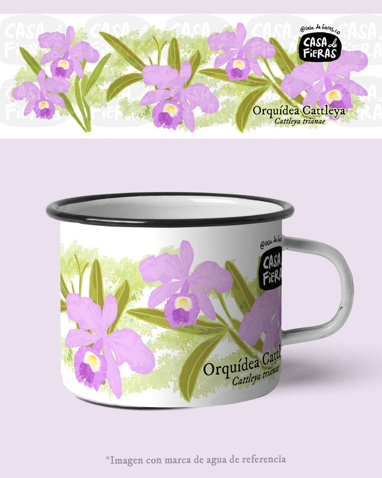 Mug de peltre Orquídea Cattleya | Casa de Fieras