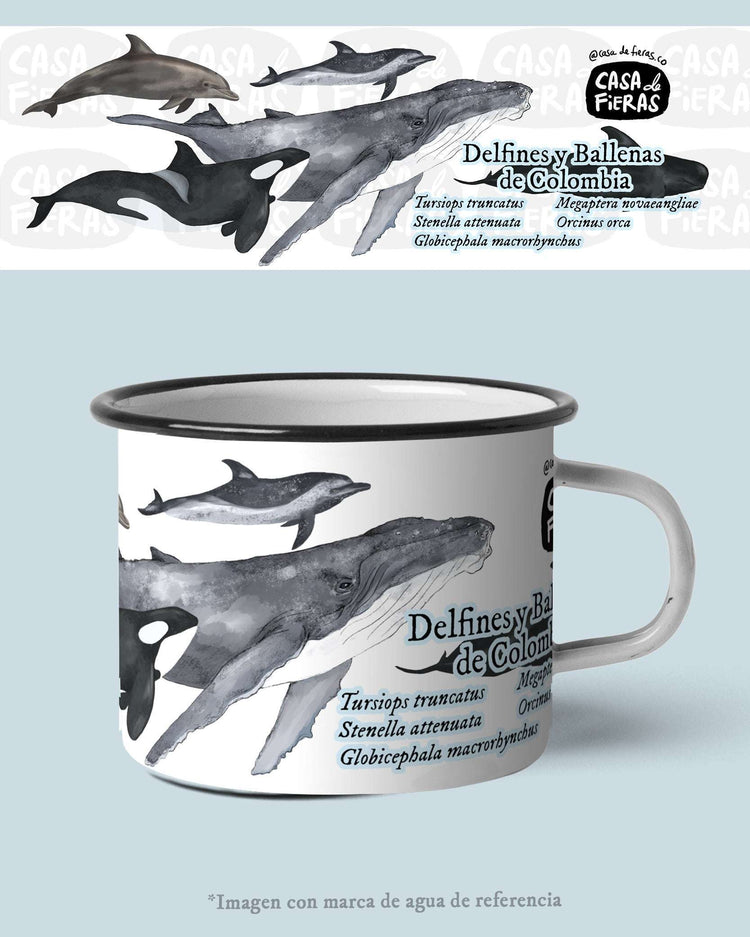 Mug de peltre Delfines y Ballenas | Casa de Fieras