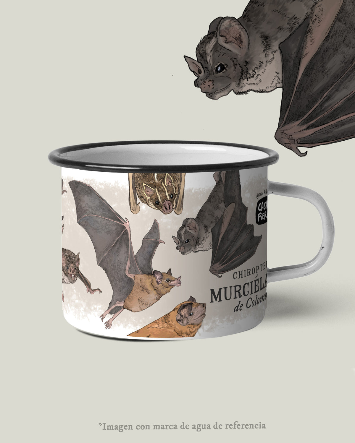 Mug de peltre Murciélagos de Colombia | Fauna colombiana