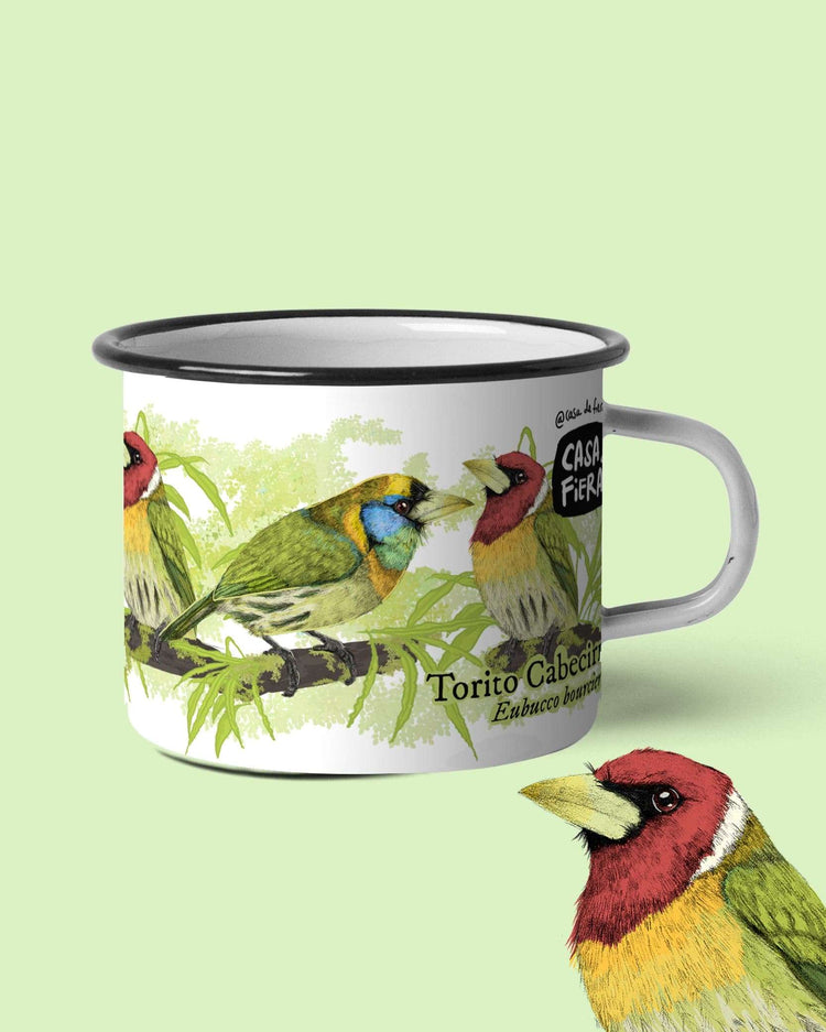 Mug de peltre Torito cabecirrojo | Casa de Fieras