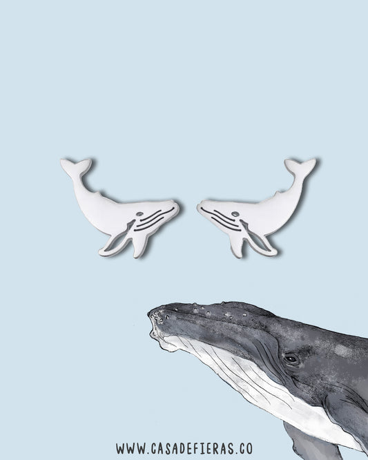 Aretes Mini topitos Ballena Jorobada