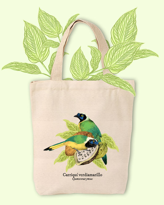 Tote Bag Carriquí Verdiamarillo de Colombia | 100% Algodón | Crudo | Casa de Fieras