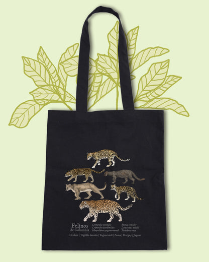 Tote Bag negra Felinos de Colombia