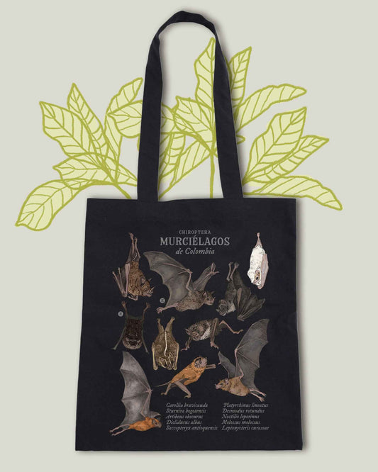 Tote Bag Murciélagos de Colombia | 100% Algodón |Negra
