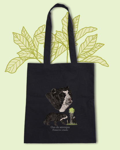 Tote Bag negra Oso de Anteojos