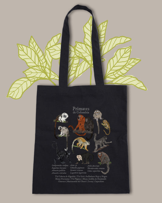 Tote Bag negra Primates de Colombia
