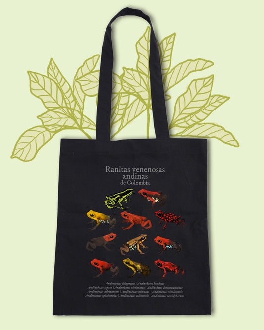 Tote Bag negra Ranitas Venenosas Andinas