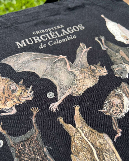 Tote Bag Murciélagos de Colombia | 100% Algodón |Negra Casa de Fieras